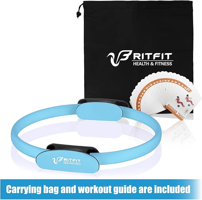 RitFit Pilates Ring Circle - 14 Inch Magic Fitness Circle for Toning Inner & Outer Thighs, Bonus Workout Guide Included