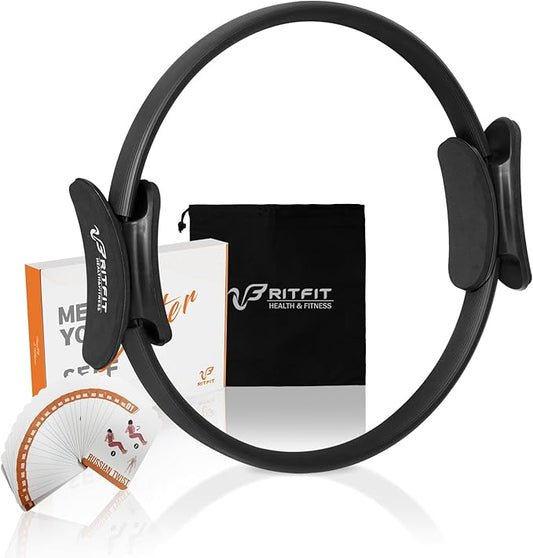 RitFit Pilates Ring Circle - 14 Inch Magic Fitness Circle for Toning Inner & Outer Thighs, Bonus Workout Guide Included