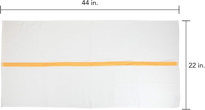 Arkwright White Bath Gym Towel - Pack of 6 - Bulk 100% Cotton Soft Quick Dry Sweat Absorbent Hotel Quality Towels for Workout, Bathroom, Spa, Pool, 22 x 44 in, Gold