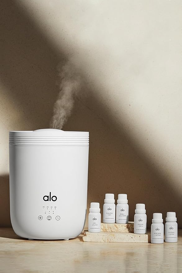 Alo Aura Diffuser | Essential Oil Diffuser & Cool Mist Humidifier | Quiet Operation | Covers 700 Sq. Ft | Up to 22 Hrs Runtime | for Home, Workout Studios, Classrooms |