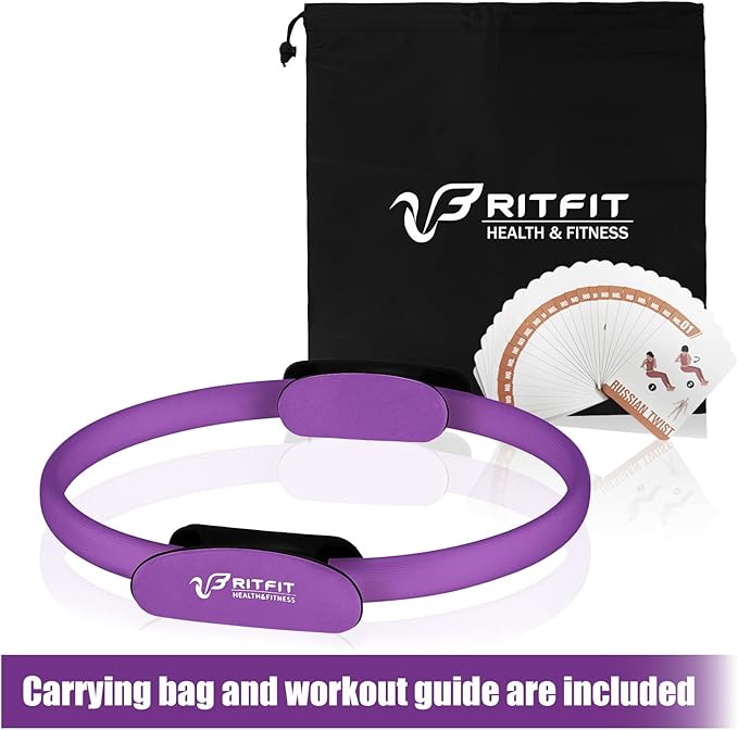 RitFit Pilates Ring Circle - 14 Inch Magic Fitness Circle for Toning Inner & Outer Thighs, Bonus Workout Guide Included