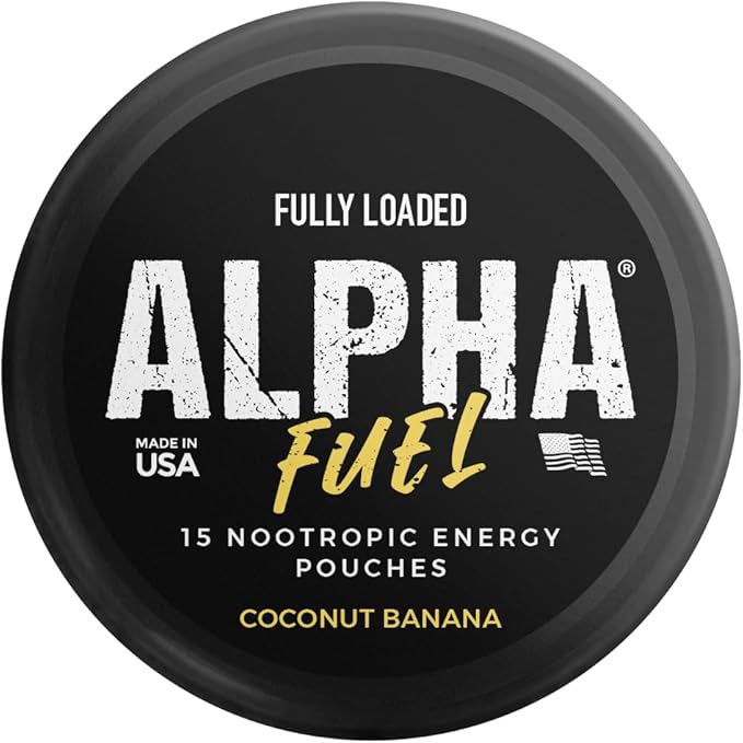 Fully Loaded Alpha Fuel Nootropic Pouches (Coconut Banana Fuel) - Nootropic Energy Pouches with Caffeine, Alpha GPC, Tyrosine, Taurine, Guarana and More