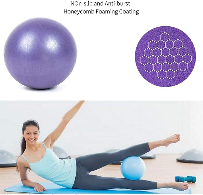 Mini Yoga Balls 9 Inch Exercise Pilates Therapy Balance Barre Equipment for Home Stability Squishy Training PhysicalCore Training(6 PCS)