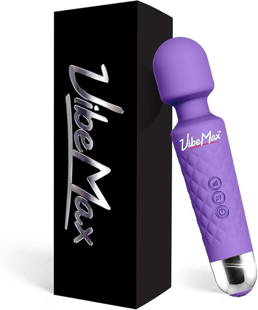 Rechargeable Personal Massager - Powerful Multi Speed Vibration - Whisper Quiet - Waterproof - for Muscle Tension Relief in Neck, Back, Shoulders, Legs and Feet - Purple