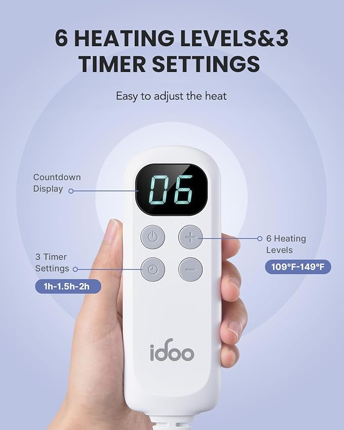 iDOO Heating Pad for Back Pain Relief, FSA Eligible Items Only List, Electric Heating Pad for Neck and Shoulders and Back, Back Heating Pads, ETL Certified, 24'' x 33''