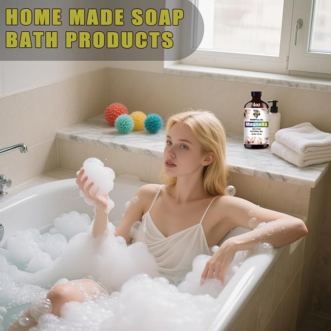 Magnolia Essential Oil (4 oz/120 ml) — Magnolia Oils for Aromatherapy, diffusers, humidifiers, Home fragrances, DIY Skincare, soap Making, DIY Candle, Relaxation, Yoga, and Meditation