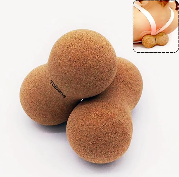 Massage Muscle Peanut Balls/High Density Natural Eco-Friendly/Foam Roller for Physical Therapy/NO Foam-Roller Yoga & Travel Friendly(2 + 3 Inch Peanut)