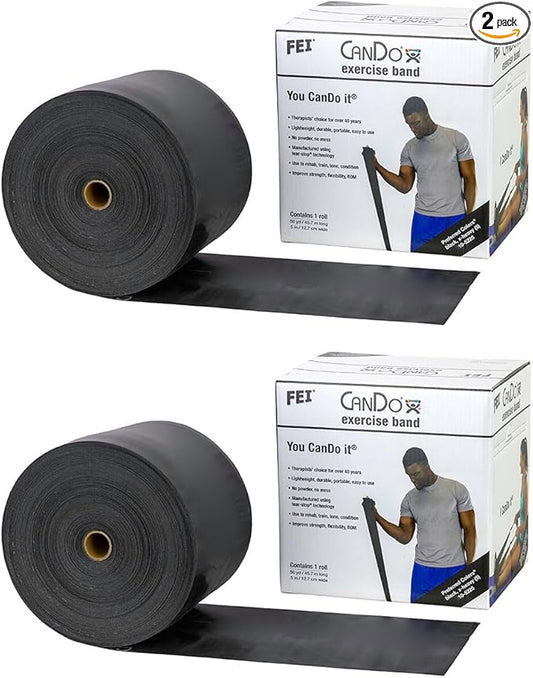 CanDo Exercise Band, Black, 100 Yard (pack of 2)