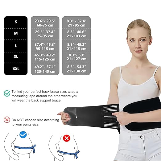 Lumbar Back Brace for Lower Back Pain Men and Women, Adjustable Backbrace with Lumbar Support Brace Pad, Breathable Design Belt Relief From Sciatica, Herniated Disc, Scoliosis, Size L