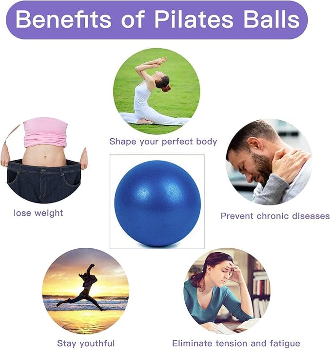Mini Yoga Balls 9 Inch Exercise Pilates Therapy Balance Barre Equipment for Home Stability Squishy Training PhysicalCore Training(6 PCS)