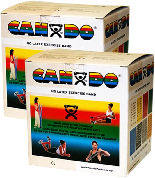 CanDo Twin-Pak Latex-Free Exercise Band, Tan, 100 Yard