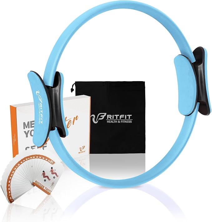 RitFit Pilates Ring Circle - 14 Inch Magic Fitness Circle for Toning Inner & Outer Thighs, Bonus Workout Guide Included