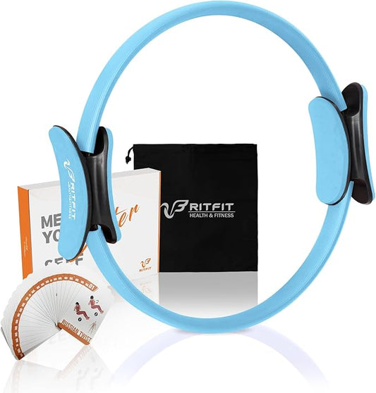 RitFit Pilates Ring Circle - 14 Inch Magic Fitness Circle for Toning Inner & Outer Thighs, Bonus Workout Guide Included