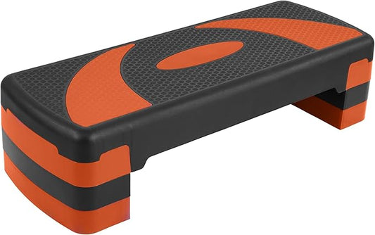 Step Aerobic Platform, 31" Exercise Step with 3 levels Adjustable Height, 4 Stackable Risers, Fitness Training Workout Stepper for Home Gym, Cardio Strength, Black & Pink