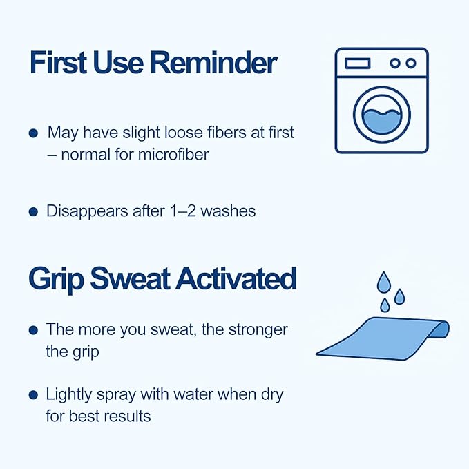 Eunzel 2 Pack Hot Yoga Towel Non Slip Yoga Mat Towel Non-Slip Sweat Absorbent Microfiber Towel for Hot Yoga, Pilates and Workout 72" x 26.5", Blue/Purple