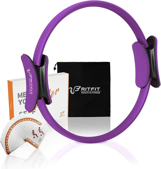RitFit Pilates Ring Circle - 14 Inch Magic Fitness Circle for Toning Inner & Outer Thighs, Bonus Workout Guide Included