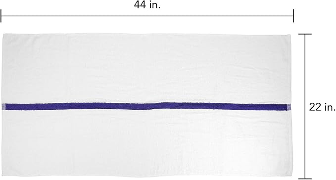 Arkwright White Bath Gym Towel - Case of 60 - Bulk 100% Cotton Soft Quick Dry Sweat Absorbent Hotel Quality Towels for Workout, Bathroom, Spa, Pool, 22 x 44 in, Blue