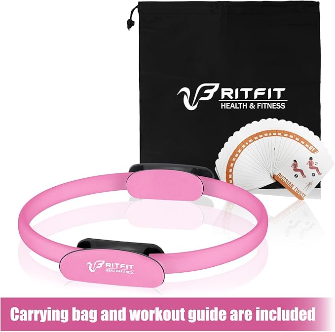 RitFit Pilates Ring Circle - 14 Inch Magic Fitness Circle for Toning Inner & Outer Thighs, Bonus Workout Guide Included