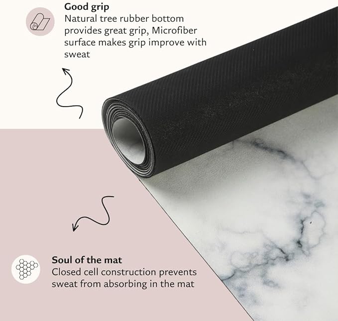 Shakti Warrior Suede yoga mat - Premium Printed Natural Eco-friendly Non-Slip Mat Great for Hot Yoga, Pilates, Workouts (72 inch x 24 inch x 3mm thick)