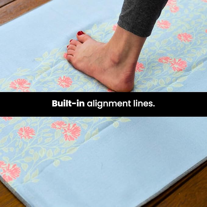 Yoga Grip Yoga Towel - Non Slip Hot Yoga Mat Towel With Corner Pockets, No-Skid Grip, and Built-in Alignment Lines | Soft, Moisture Wicking, and Sweat Absorbent | No Bunching, Stays in Place 72" x 25"