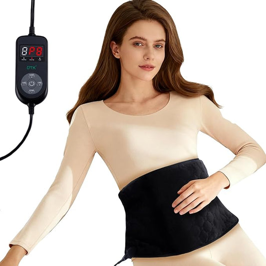 UTK 30s Fast Heating Pad for Back Pain & Period Cramps, 3X Far Infrared Deeper Pain Relief, Hotter to 160℉, FSA-HSA Eligible, 4H Auto Off, 8 Heat Settings,Machine Washable,Gift for Women Men 24" x 12"