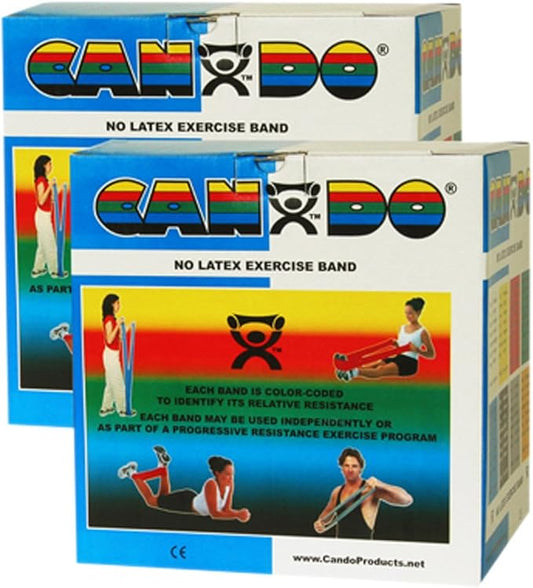 CanDo Twin-Pak Latex-Free Exercise Band, Blue, 100 Yard