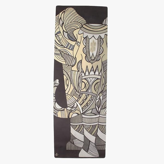 Shakti Warrior Suede yoga mat - Premium Printed Natural Eco-friendly Non-Slip Mat Great for Hot Yoga, Pilates, Workouts (72 inch x 24 inch x 3mm thick)