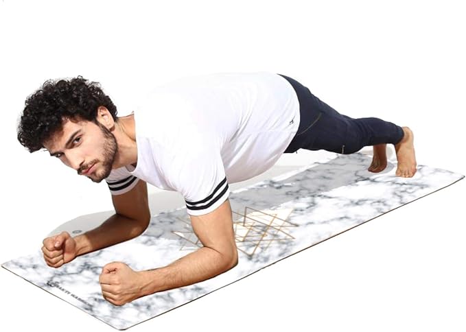 Shakti Warrior Suede yoga mat - Premium Printed Natural Eco-friendly Non-Slip Mat Great for Hot Yoga, Pilates, Workouts (72 inch x 24 inch x 3mm thick)