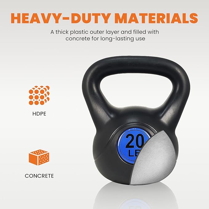 OLIXIS Kettlebell Set, Wide Grip Kettlebell Exercise Fitness Weight Set for Home Gym, Strength Training