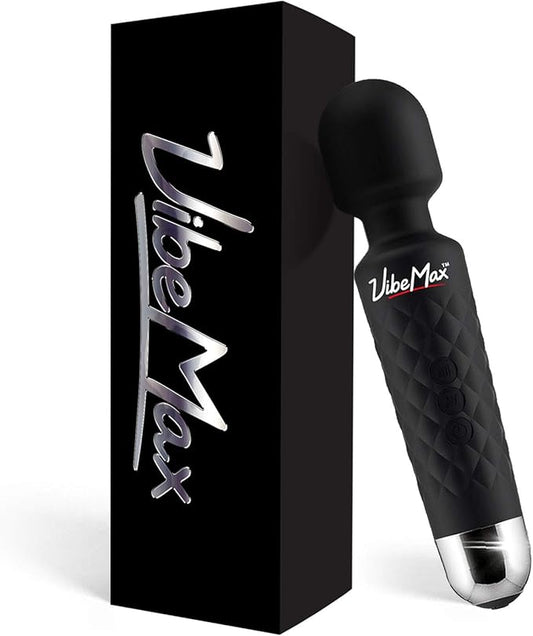 Rechargeable Personal Massager - Powerful Multi Speed Vibration - Whisper Quiet - Waterproof - for Muscle Tension Relief in Neck, Back, Shoulders, Legs and Feet - Black