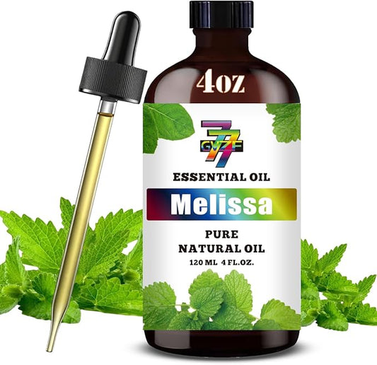Melissa Essential Oil (4 oz/120 ml) — Melissa Oils for Aromatherapy, diffusers, humidifiers, Home fragrances, DIY Skincare, soap Making, DIY Candle Making, Relaxation, Yoga, and Meditation