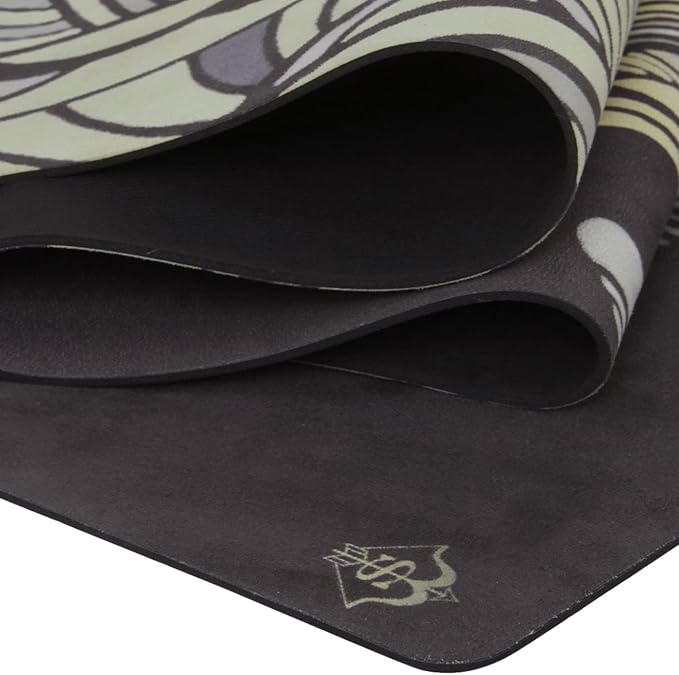 Shakti Warrior Suede yoga mat - Premium Printed Natural Eco-friendly Non-Slip Mat Great for Hot Yoga, Pilates, Workouts (72 inch x 24 inch x 3mm thick)