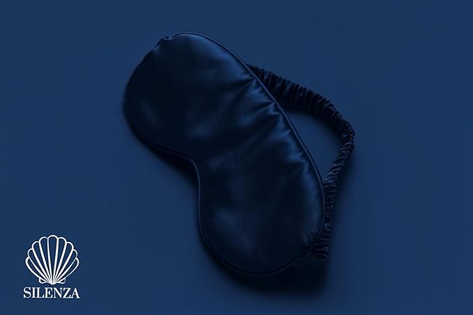 Luxury Bamboo Sleep Mask – Ultra-Soft Cooling Eye Mask for 100% Light Blocking, Adjustable Comfort Strap, Perfect for Travel & Better Sleep (Navy)