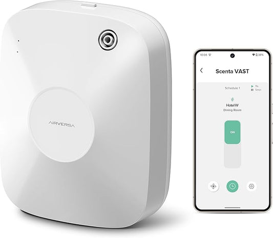 Smart Scent Air Machine with 400mL Capacity Up to 2000 sq ft Waterless Diffuser for Essential Oils for Home and Commercial Spaces, Aromatherapy Scent Diffuser for Large Rooms, White ANA