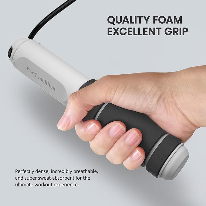 multifun Jump Rope, Adjustable Digital Jump Rope with Calorie Counter, Ball Bearings & Alarm – Ideal for Fitness, CrossFit, Boxing, MMA, Gym – Multifunctional Speed Skipping Rope