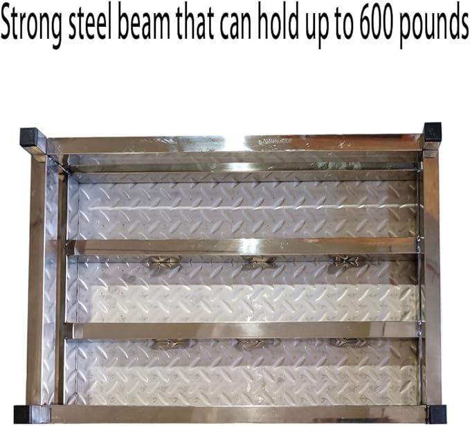 One Step Stool Platform, Stainless Steel Outdoor Steps, Step Platform, Porch Step, for Bed, Stair, Bathroom, Kitchen, Garden (25'' L X 16'' W X 3.5'' H)