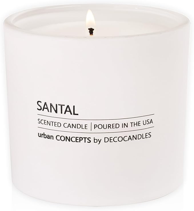 Urban Concepts by DECOCANDLES - Highly Scented Soy Candle - Long Lasting - Hand Poured in USA (12 Oz., Santal)