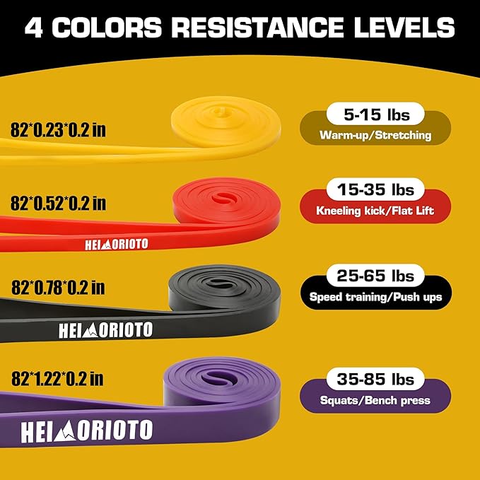 Resistance Bands Set for Pull-Up Assistance & Muscle Training, Exercise Bands for Men/Women, Workout Bands for Full-Body Training, Physical Therapy, Body Stretching