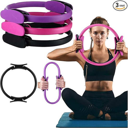 Syhood Pilates Ring 11. 81 Inch Pilates Circle Yoga Ring Magic Lightweight Flexible Workout Equipment for Fitness Physical Therapy Resistance Exercise Arms Legs