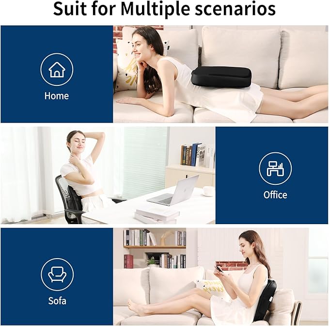 Shiatsu Back Massager with Heat, Rolling Up and Down 4D Kneading Massage, Electric Massager for Pain Relief Deep Tissue, Lumbar Lower Back Massager, Gifts for Women Men Mom Dad