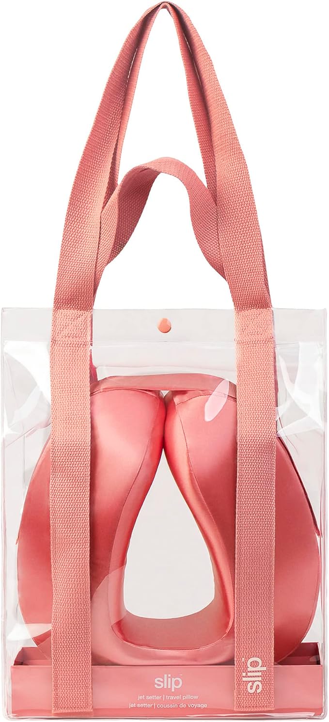 Slip Silk Jet Setter Travel Pillow - Blush - The Slipsilk Difference Highest Grade Pure 22 Momme Mulberry Silk Pillowcase - Anti-Aging, Anti-Sleep Crease, Anti-BedHead