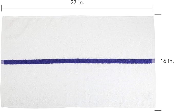 Arkwright White Hand Gym Towels - Pack of 12 - Bulk 100% Cotton Soft Quick Dry Sweat Absorbent Hotel Quality Towels for Workout, Bathroom, Spa, Pool, 16 x 27 in, Blue