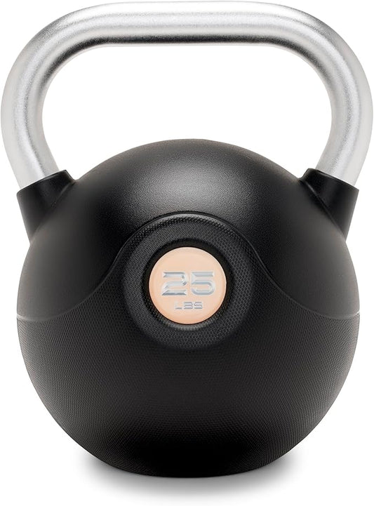 Marcy PU Coated Kettlebell – 10 to 40 LB Single Weights with Textured Steel Handle, Flat Base – Strength Training for Full Body & Home Gym Workouts