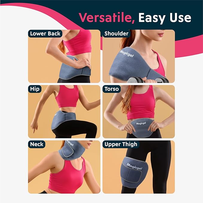 Magic Gel Ice Pack for Back Reusable - 2X Lower Back Ice Pack - Soft Compress for Hot or Cold Therapy - Soft Pad for Lower Lumbar, Sciatica, Tailbone Support