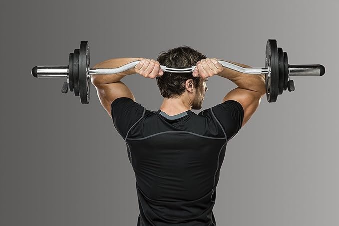 Marcy Hollow Curl Bar and Dumbbell Handle Set with Spring Collars