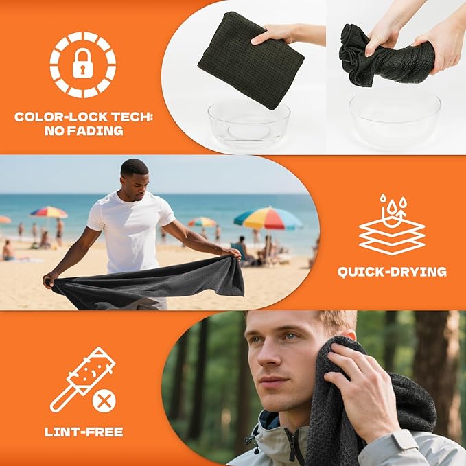 Microfiber Sweat Towel Quick Dry Lightweight Absorbent 3 Pack，Fast Drying 27‘’ X 55‘’ Negative Ions Odorless Gym Towels for Men & Women Yoga Sports Travel Outdoor Camping Gym (Large)