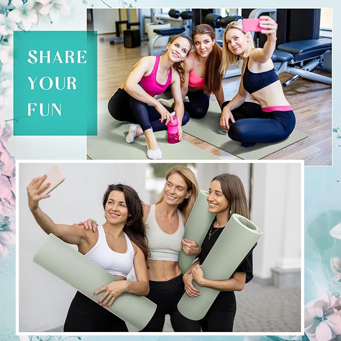 Timgle 12 Pack Yoga Mat Bulk, 4mm Thick Extra Long Sports Mat Anti Slip Tear Resistant Yoga Exercise Set for Fitness Stretching Home Workout Gym and Studio
