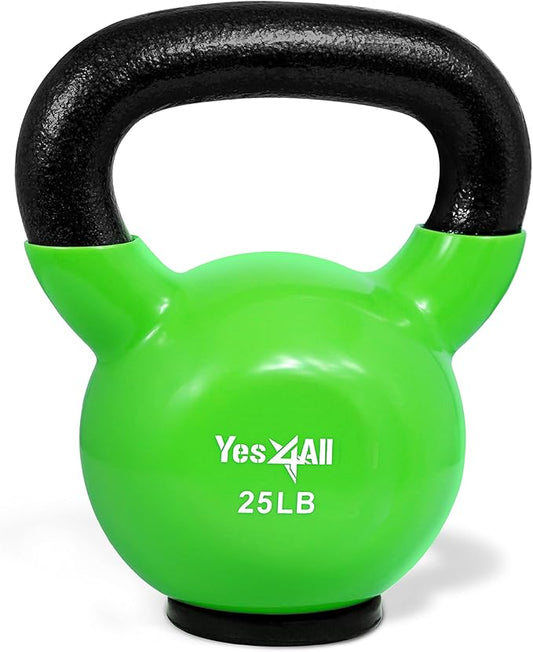 Yes4All Kettlebells Rubber Base, Kettlebell Set for Women, Strength Training Kettlebells Weights (10-65 lbs)