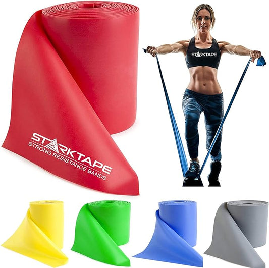 Resistance Bands Professional 8,16, 25, 50 Yards Bulk Rolls. Latex-Free Elastic Physical Therapy Band. No Scent, No Powder - Perfect for Home Exercise, Yoga, Pilates, Gym, Rehab, Workout