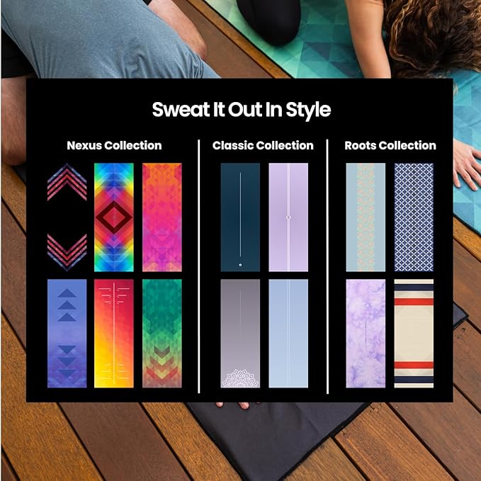 Yoga Grip Yoga Towel - Non Slip Hot Yoga Mat Towel With Corner Pockets, No-Skid Grip, and Built-in Alignment Lines | Soft, Moisture Wicking, and Sweat Absorbent | No Bunching, Stays in Place 72" x 25"